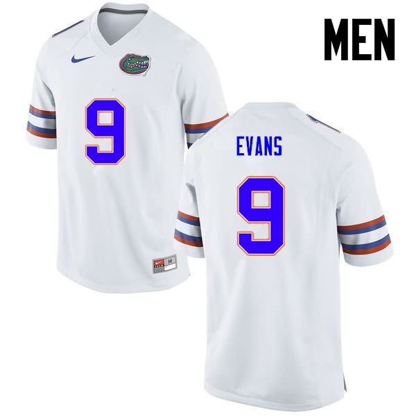 Men's NCAA Florida Gators Josh Evans #9 Stitched Authentic Nike White College Football Jersey SEO8765DN